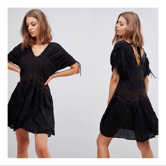 🆕 Free People Love On The Run Black Boho Dress - Picture 2 of 8